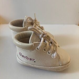 Vintage Gerber Baby Toddler Crib Shoe Size 0 White Faux Leather 1990’s